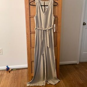 Tan  sleeveless jumpsuit